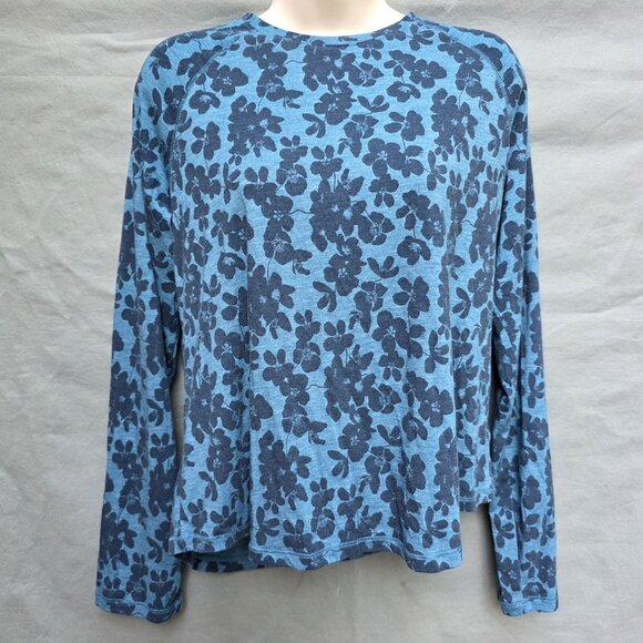 ORVIS Sz M DriCast Long-Sleeve UPF 50+ Blue Lagoon Shadow Floral Shirt Top - Picture 6 of 6